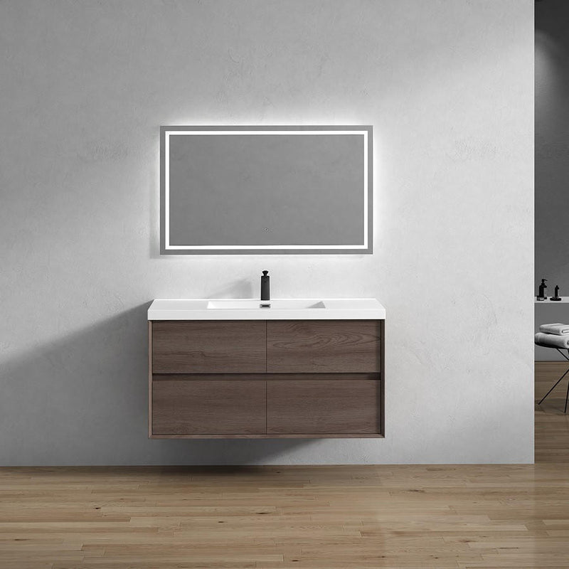 Moreno Bath SLIM-48 Kingdee 48" Floating Bathroom Vanity With Acrylic Single Sink Top