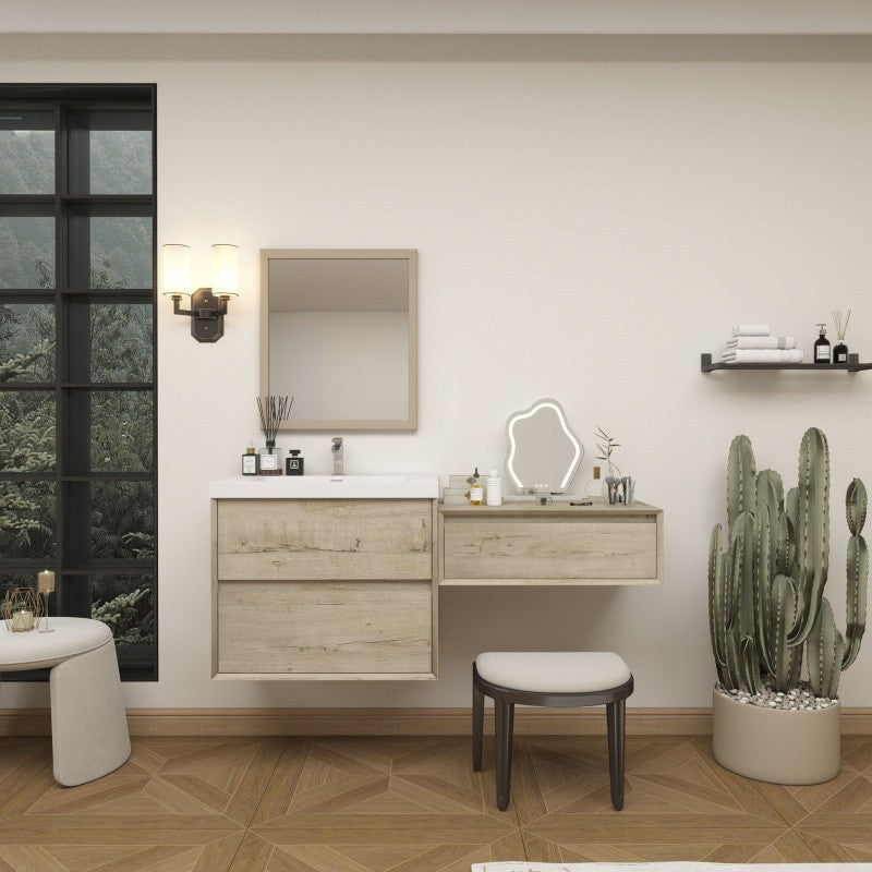 Moreno Bath SLIM17-30-30 Kingdee 60" Floating Vanity & Makeup Table Set (30+30)
