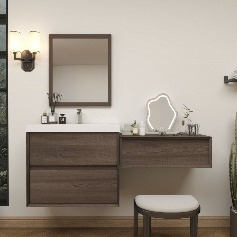 Moreno Bath SLIM17-30-30 Kingdee 60" Floating Vanity & Makeup Table Set (30+30)