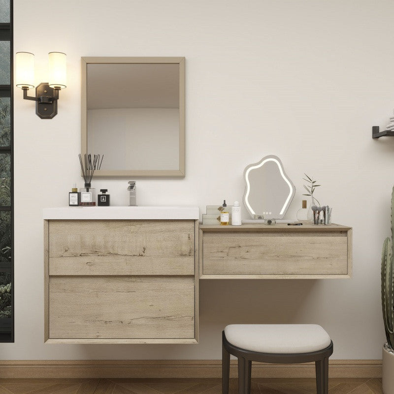 Moreno Bath SLIM17-30-30 Kingdee 60" Floating Vanity & Makeup Table Set (30+30)