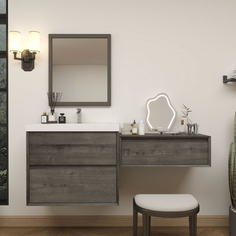 Moreno Bath SLIM17-30-30 Kingdee 60" Floating Vanity & Makeup Table Set (30+30)