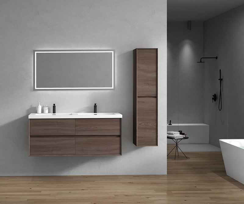 Moreno Bath SLIM 60D Kingdee 60" Floating Bathroom Vanity With Acrylic Double Sink Top