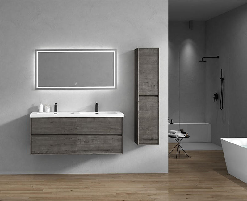 Moreno Bath SLIM 60D Kingdee 60" Floating Bathroom Vanity With Acrylic Double Sink Top