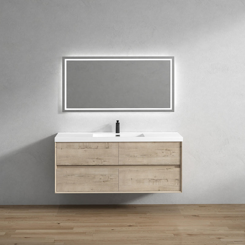 Moreno Bath SLIM 60S Kingdee 60" Floating Bathroom Vanity With Acrylic Single Sink Top