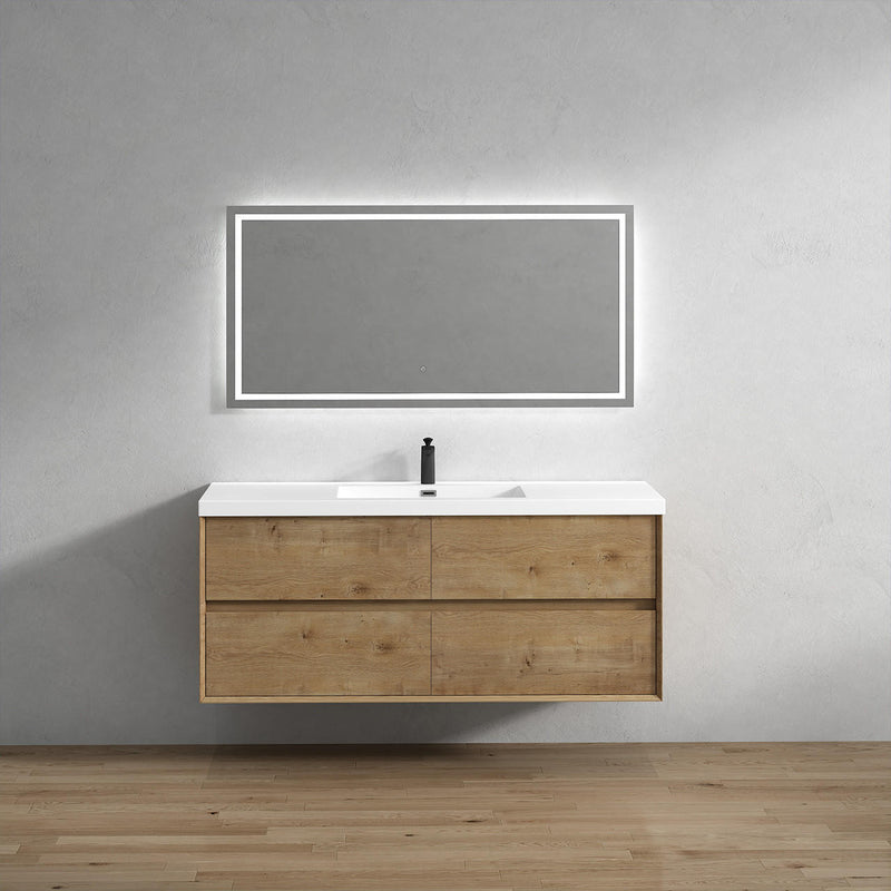 Moreno Bath SLIM 60S Kingdee 60" Floating Bathroom Vanity With Acrylic Single Sink Top