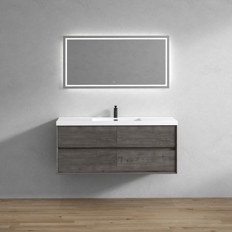 Moreno Bath SLIM 60S Kingdee 60" Floating Bathroom Vanity With Acrylic Single Sink Top