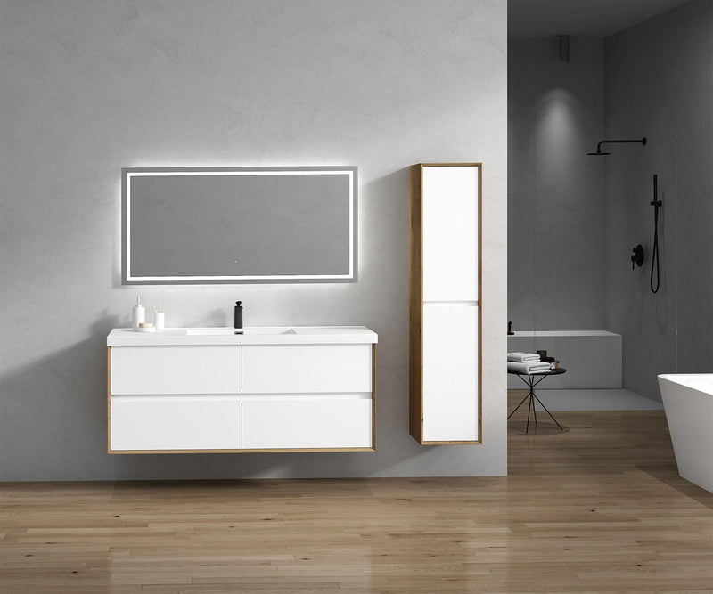 Moreno Bath SLIM 60S Kingdee 60" Floating Bathroom Vanity With Acrylic Single Sink Top