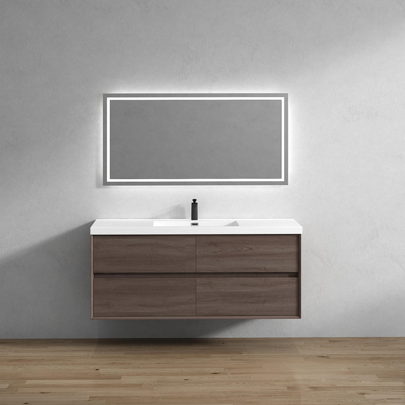 Moreno Bath SLIM 60S Kingdee 60" Floating Bathroom Vanity With Acrylic Single Sink Top