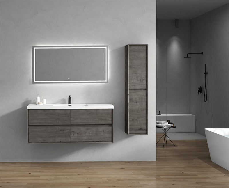 Moreno Bath SLIM 60S Kingdee 60" Floating Bathroom Vanity With Acrylic Single Sink Top