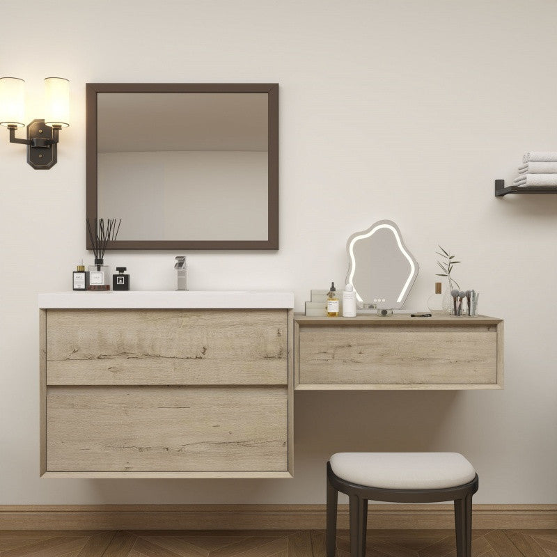Moreno Bath SLIM17-36-30 Kingdee 66" Floating Vanity & Makeup Table Set (36+30)