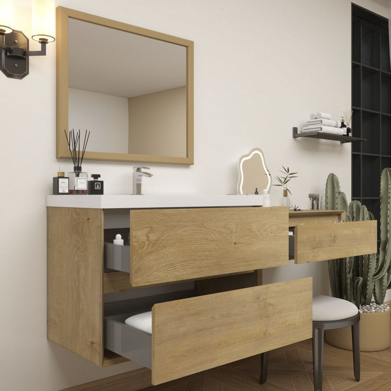 Moreno Bath SLIM17-36-30 Kingdee 66" Floating Vanity & Makeup Table Set (36+30)