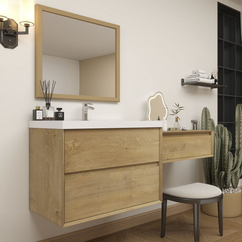 Moreno Bath SLIM17-36-30 Kingdee 66" Floating Vanity & Makeup Table Set (36+30)