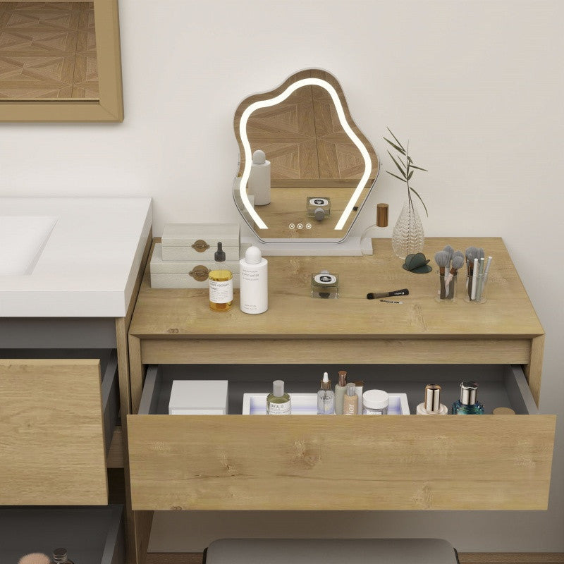Moreno Bath SLIM17-36-30 Kingdee 66" Floating Vanity & Makeup Table Set (36+30)