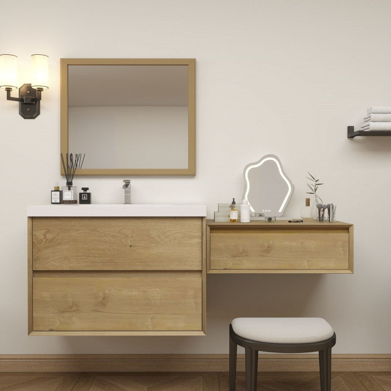 Moreno Bath SLIM17-36-30 Kingdee 66" Floating Vanity & Makeup Table Set (36+30)