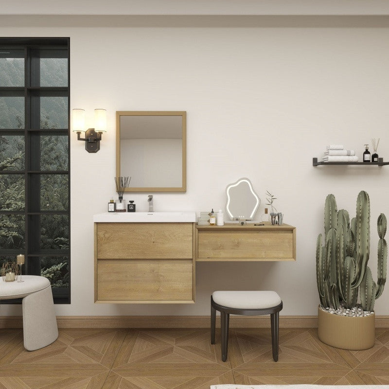 Moreno Bath SLIM17-36-36 Kingdee 72" Floating Vanity & Makeup Table Set (36+36)