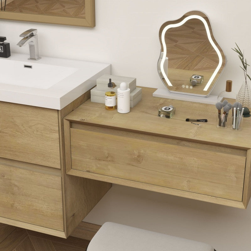 Moreno Bath SLIM17-36-36 Kingdee 72" Floating Vanity & Makeup Table Set (36+36)