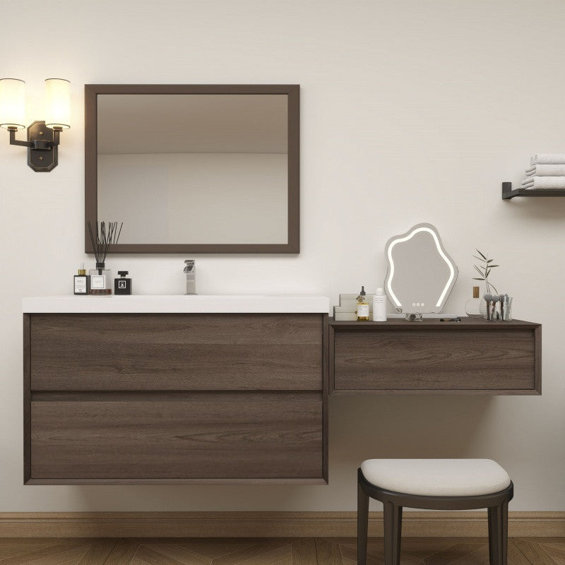 Moreno Bath SLIM17-42-30 Kingdee 72" Floating Vanity & Makeup Table Set (42+30)