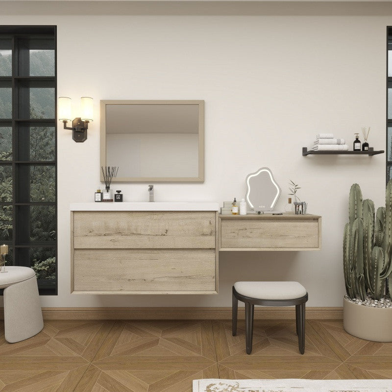 Moreno Bath SLIM17-42-30 Kingdee 72" Floating Vanity & Makeup Table Set (42+30)
