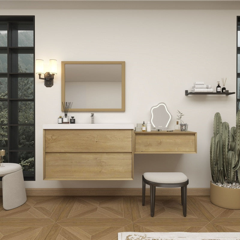 Moreno Bath SLIM17-42-30 Kingdee 72" Floating Vanity & Makeup Table Set (42+30)