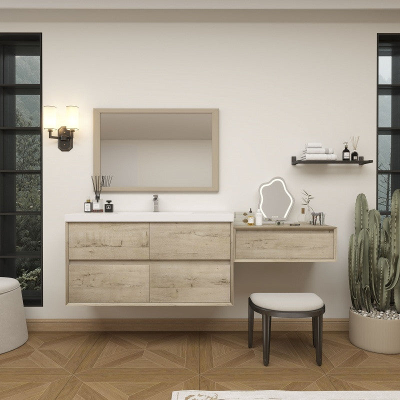 Moreno Bath SLIM17-48-30 Kingdee 78" Floating Vanity & Makeup Table Set (48+30)