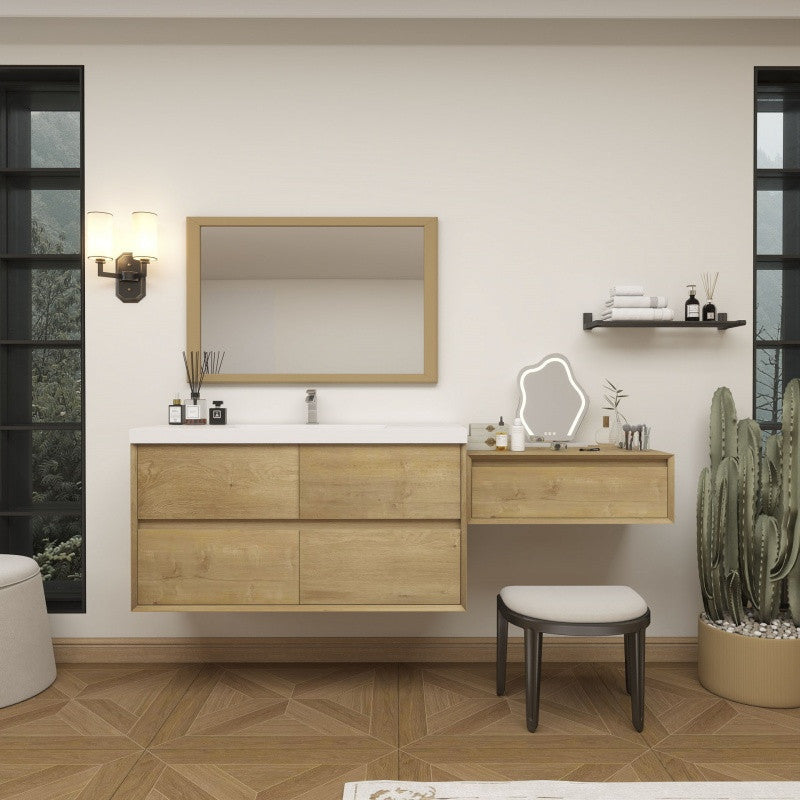 Moreno Bath SLIM17-48-30 Kingdee 78" Floating Vanity & Makeup Table Set (48+30)