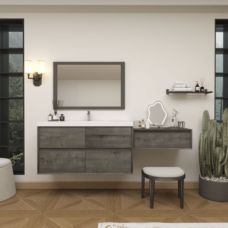 Moreno Bath SLIM17-48-30 Kingdee 78" Floating Vanity & Makeup Table Set (48+30)
