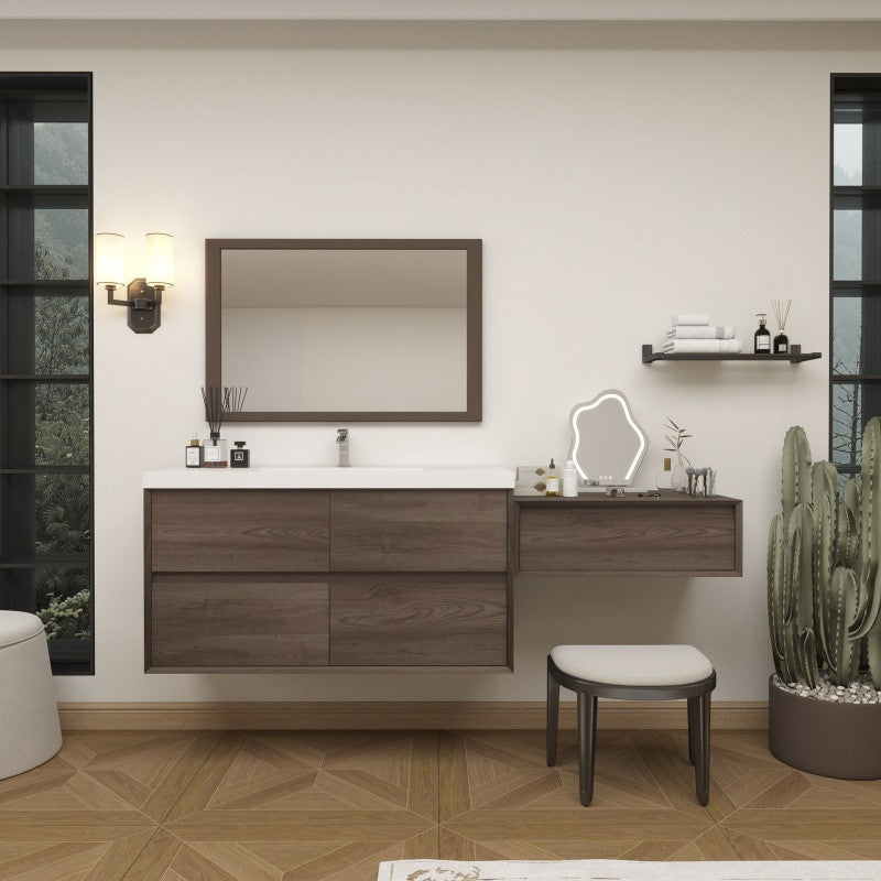 Moreno Bath SLIM17-48-30 Kingdee 78" Floating Vanity & Makeup Table Set (48+30)