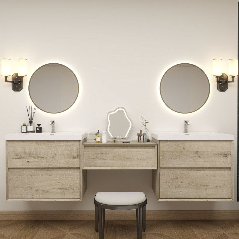 Moreno Bath SLIM17-30+30+30 Kingdee 90" Floating Vanity & Makeup Table Set (30+30+30) - view 2