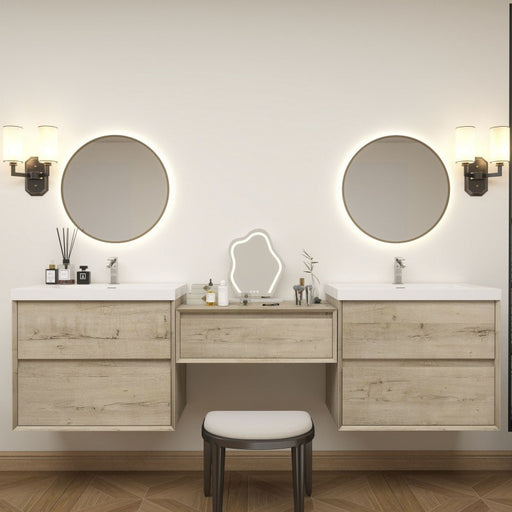 Moreno Bath SLIM17-30+30+30 Kingdee 90" Floating Vanity & Makeup Table Set (30+30+30) - view 2