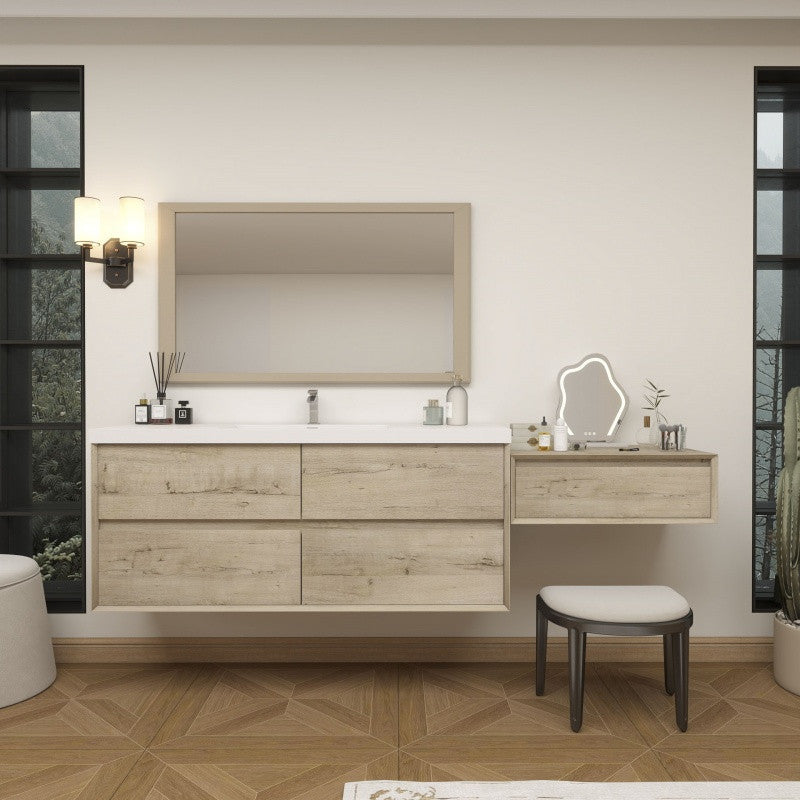 Moreno Bath SLIM17-60S-30 Kingdee 90" Floating Vanity & Makeup Table Set (60S+30)