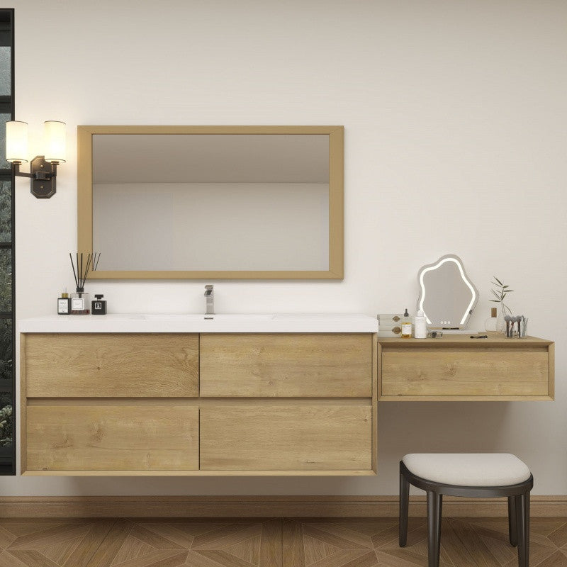 Moreno Bath SLIM17-60S-30 Kingdee 90" Floating Vanity & Makeup Table Set (60S+30)