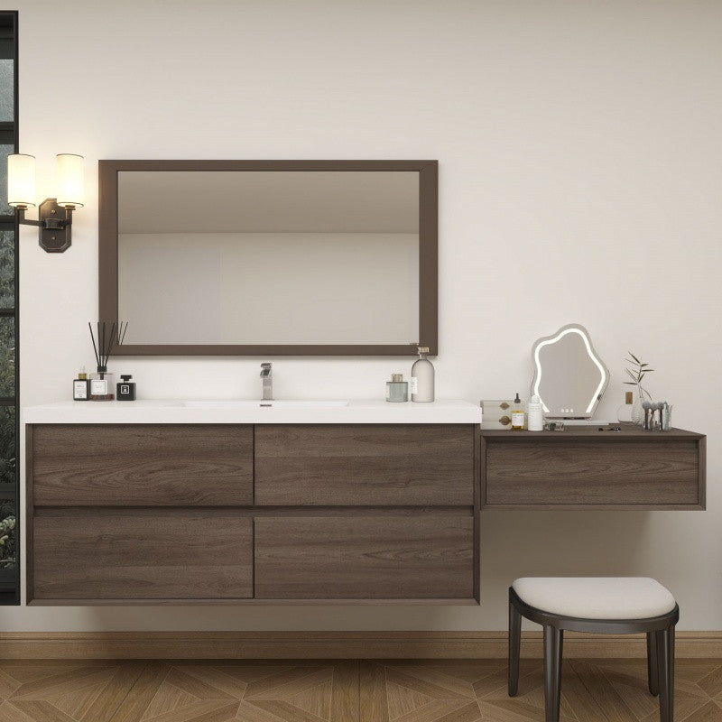 Moreno Bath SLIM17-60S-30 Kingdee 90" Floating Vanity & Makeup Table Set (60S+30)