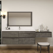 Moreno Bath SLIM17-60S-30 Kingdee 90" Floating Vanity & Makeup Table Set (60S+30) - view 4