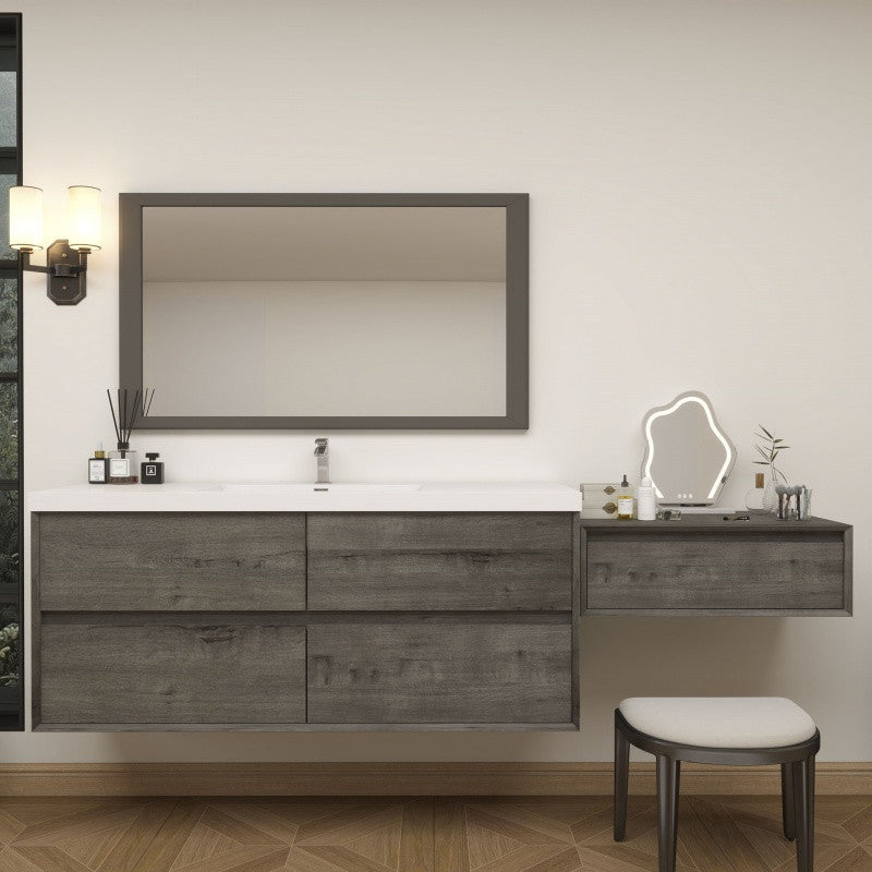 Moreno Bath SLIM17-60S-30 Kingdee 90" Floating Vanity & Makeup Table Set (60S+30) - view 4