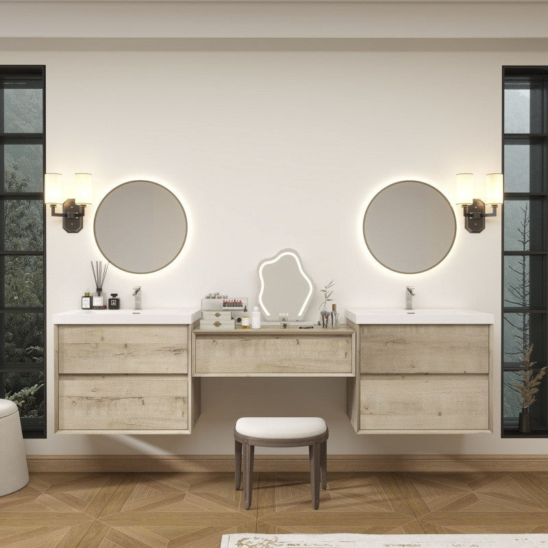 Moreno Bath SLIM17-30+36+30 Kingdee 96" Floating Vanity & Makeup Table Set (30+36+30) - view 6
