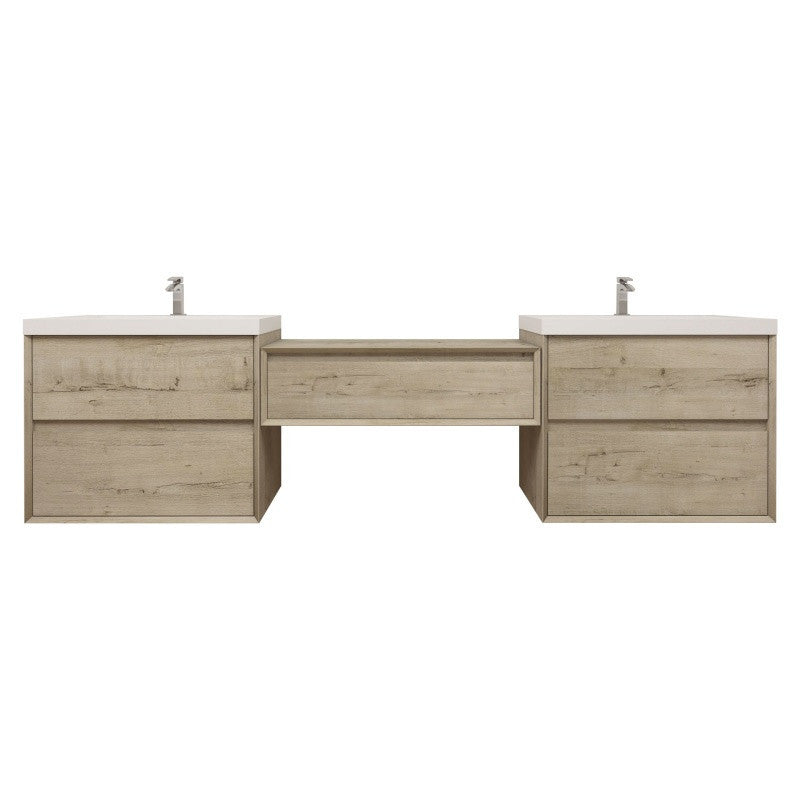 Moreno Bath SLIM17-30+36+30 Kingdee 96" Floating Vanity & Makeup Table Set (30+36+30)
