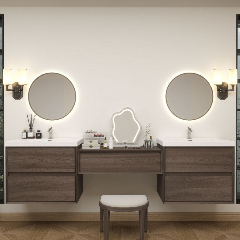 Moreno Bath SLIM17-30+36+30 Kingdee 96" Floating Vanity & Makeup Table Set (30+36+30)