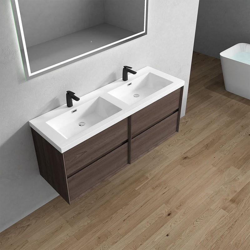 Moreno Bath SLIM 60DD Kingdee 60" Floating Double Bathroom Vanity With Acrylic Double Sink Top