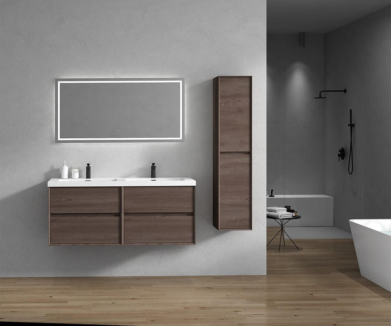 Moreno Bath SLIM 60DD Kingdee 60" Floating Double Bathroom Vanity With Acrylic Double Sink Top