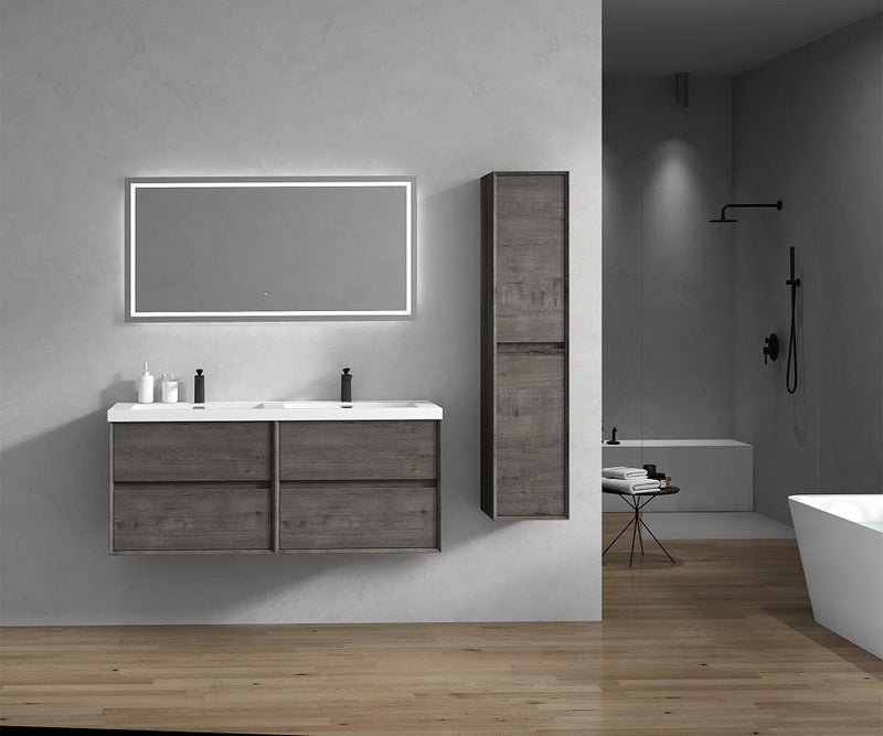 Moreno Bath SLIM 60DD Kingdee 60" Floating Double Bathroom Vanity With Acrylic Double Sink Top