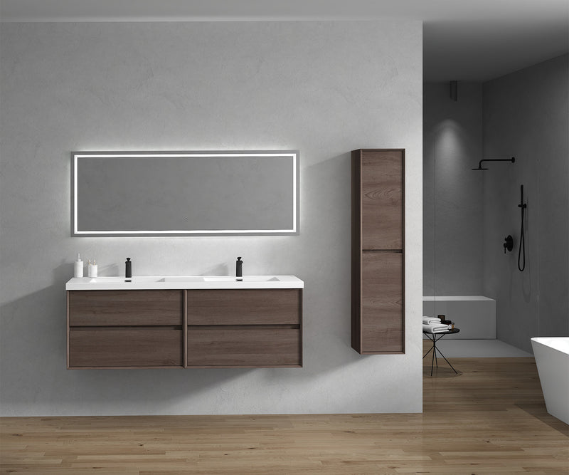 Moreno Bath SLIM 72D Kingdee 72" Floating Bathroom Vanity With Acrylic Double Sink Top