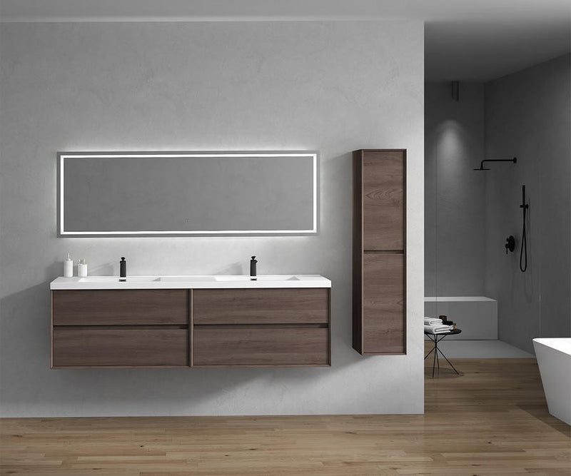 Moreno Bath SLIM 84D Kingdee 84" Floating Bathroom Vanity With Acrylic Double Sink Top