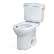 TOTO CST775CEFRG#01 Drake Two-Piece Round 1.28 GPF Universal Height TORNADO FLUSH Toilet with CEFIONTECT, Cotton White