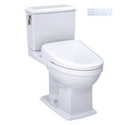 TOTO MW4944734CEMFG#01 WASHLET+ Connelly Two-Piece Elongated Dual Flush 1.28 and 0.9 GPF Toilet and Classic WASHLET S7A Classic Bidet Seat, Cotton White