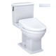 TOTO MW4944734CEMFG#01 WASHLET+ Connelly Two-Piece Elongated Dual Flush 1.28 and 0.9 GPF Toilet and Classic WASHLET S7A Classic Bidet Seat, Cotton White