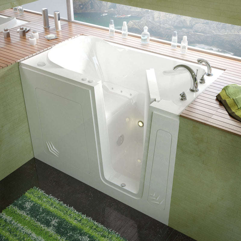Meditub 3054RWA Walk-In 30 x 54 Right Drain White Air Jetted Walk-In Bathtub