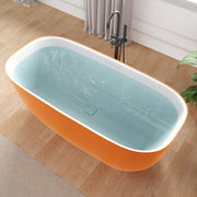 Anzzi FT-AZ6732 67 in. x 32 in. Rectangle Stone Resin Freestanding Soaking Bathtub