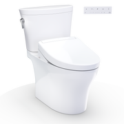 TOTO MW4483446CEMFGN#01 WASHLET+ Aquia IV Arc Two-Piece Elongated Dual Flush 1.28 and 0.9 GPF Toilet with S5 Bidet Seat, Cotton White