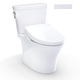 TOTO MW4483446CEMFGN#01 WASHLET+ Aquia IV Arc Two-Piece Elongated Dual Flush 1.28 and 0.9 GPF Toilet with S5 Bidet Seat, Cotton White