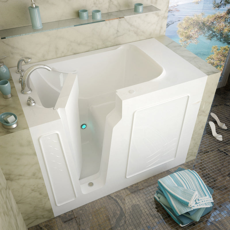 Meditub 2952LWS Walk-In 29 x 52 Left Drain White Soaking Walk-In Bathtub
